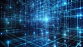 Abstract digital network illuminated lines and nodes representing complex data structures and interconnectivity. Generative AI Royalty Free Stock Photo