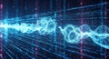 Abstract digital network with interconnected data streams and futuristic patterns Royalty Free Stock Photo