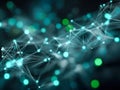 Abstract digital network of interconnected glowing nodes and lines representing futuristic technology and complex data Royalty Free Stock Photo
