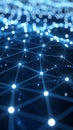 Abstract digital network of interconnected glowing nodes, technology concept, data transfer Royalty Free Stock Photo
