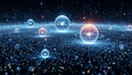Abstract Digital Network of Interconnected Glowing Spheres Royalty Free Stock Photo