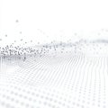 Abstract digital network mesh with connected dots on a white background