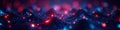 Abstract digital network nodes glowing in dark background algorithm design