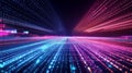 Abstract Digital Network with Pink and Blue Lines and Points Royalty Free Stock Photo