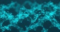 Abstract digital network structure visualization in blue tones with glowing lines and nodes Royalty Free Stock Photo