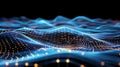Abstract Digital Network: Tech Grid Background With Data Flow, AI, And Connection Concepts Royalty Free Stock Photo