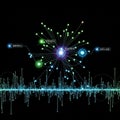 Abstract digital network visualization on a black background Royalty Free Stock Photo