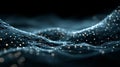 Abstract representation of a complex digital data structure featuring glowing nodes connected by fine geometric lines forming a Royalty Free Stock Photo
