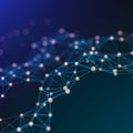 Abstract digital network visualization featuring interconnected nodes and lines. The Royalty Free Stock Photo