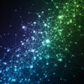 Abstract digital network visualization with interconnected nodes and lines Royalty Free Stock Photo