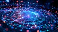 Futuristic Digital Data Network Visualization: Abstract Representation of AI, Big Data, and Global Information Flow through Royalty Free Stock Photo