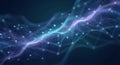 Abstract Digital Network Wave Background with Glowing Data Connections. Royalty Free Stock Photo