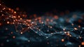 Abstract digital network wave with glowing data nodes and connections for modern technology background Royalty Free Stock Photo