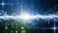 Abstract Digital Network Waveform with Glowing Lights and Circuits image photo Royalty Free Stock Photo