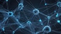 Abstract Digital Neural network,seamless loop. Royalty Free Stock Photo
