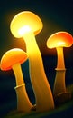 Glowing mushrooms - abstract digital art