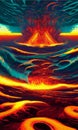 Volcano eruption - abstract digital art