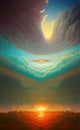 Fantasy cloudscape - abstract digital art Royalty Free Stock Photo