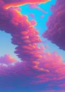 Fantasy cloudscape - abstract digital art