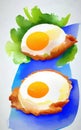 Fried eggs - abstract digital art