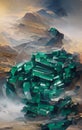 Shapes of malachite - abstract digital art