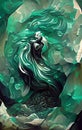 Shapes of malachite - abstract digital art