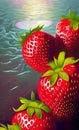 Juicy strawberries - abstract digital art