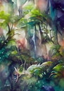 Mystical rainforest - abstract digital art