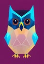 Low poly owl - stylized digital art Royalty Free Stock Photo