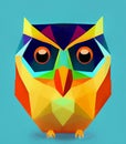 Low poly owl - stylized digital art Royalty Free Stock Photo