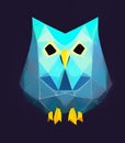 Low poly owl - stylized digital art Royalty Free Stock Photo
