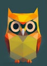 Low poly owl - stylized digital art Royalty Free Stock Photo