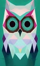 Low poly owl - stylized digital art Royalty Free Stock Photo