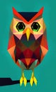 Low poly owl - stylized digital art Royalty Free Stock Photo