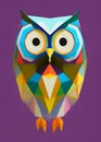 Low poly owl - stylized digital art Royalty Free Stock Photo