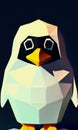 Low poly penguin - stylized digital art