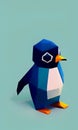 Low poly penguin - stylized digital art