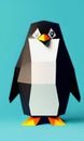 Low poly penguin - stylized digital art