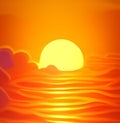 Stylized sunrise / sunset - abstract digital art