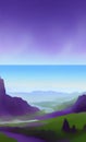 Dreamy purple mountains - abstract digital art