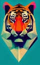 Low poly tiger - digital art