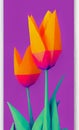 Low poly tulips - stylized digital art Royalty Free Stock Photo