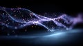 Abstract digital particle wave flow concept representing flowing energy information streams and futuristic complex data networks Royalty Free Stock Photo