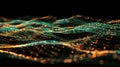 Abstract Digital Particle Wave Network, Data Stream Visualization, Futuristic Connection Background Royalty Free Stock Photo