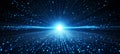 Abstract Digital Pathways, Central Cluster of Intense Blue Light, Data Flow, Technology Background Royalty Free Stock Photo