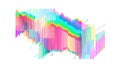 Abstract Digital Pixel Stream with Gradient Color Transition, vector design Generative AI Royalty Free Stock Photo