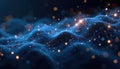 Abstract digital plexus background with glowing particles. Futuristic network, data connection, artificial intelligence tech Royalty Free Stock Photo