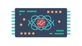Abstract Digital Processor Chip Icon. Advanced Computing Symbol, vector design Generative AI Royalty Free Stock Photo