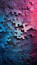 Abstract digital puzzle background banner featuring interconnected pieces in vivid shades
