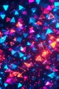 Abstract Digital Pyramids: Glowing Geometric Forms in Space, Portrait Images Generative AI Royalty Free Stock Photo